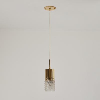 Helena Tynell Pair of 1960s Brass and Bubble Glass Pendants by Helena Tynell