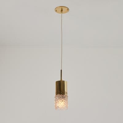 Helena Tynell Pair of 1960s Brass and Bubble Glass Pendants by Helena Tynell