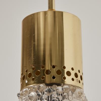 Helena Tynell Pair of 1960s Brass and Bubble Glass Pendants by Helena Tynell