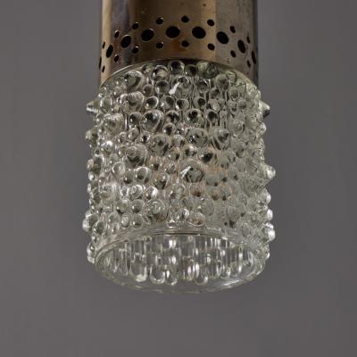 Helena Tynell Pair of 1960s Chrome Metal and Bubble Glass Pendants by Helena Tynell
