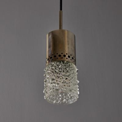 Helena Tynell Pair of 1960s Chrome Metal and Bubble Glass Pendants by Helena Tynell