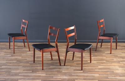 Helge Sibast Helge Sibast Model 59 Rosewood Leather Dining Chairs for Sibast Mobler