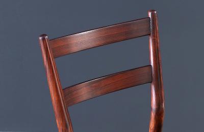 Helge Sibast Helge Sibast Model 59 Rosewood Leather Dining Chairs for Sibast Mobler