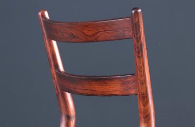 Helge Sibast Helge Sibast Model 59 Rosewood Leather Dining Chairs for Sibast Mobler