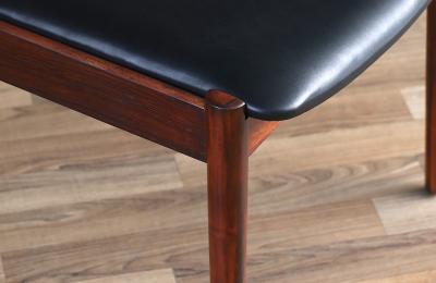 Helge Sibast Helge Sibast Model 59 Rosewood Leather Dining Chairs for Sibast Mobler