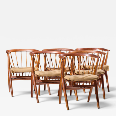 Helge Sibast Helge Sibast No 8 Mid Century Swedish Teak Chairs Set of 6