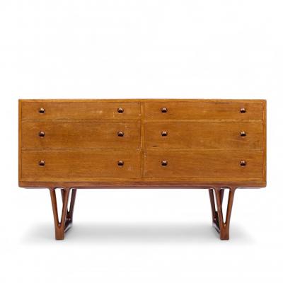 Helge Vestergaard Jensen Helge Vestergaard Jensen for Peder Pedersen Sculptural Danish 6 Drawer Dresser