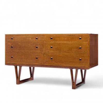 Helge Vestergaard Jensen Helge Vestergaard Jensen for Peder Pedersen Sculptural Danish 6 Drawer Dresser
