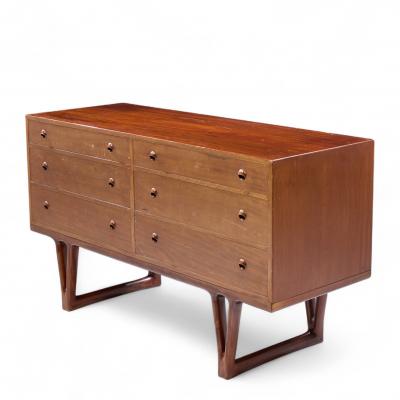 Helge Vestergaard Jensen Helge Vestergaard Jensen for Peder Pedersen Sculptural Danish 6 Drawer Dresser