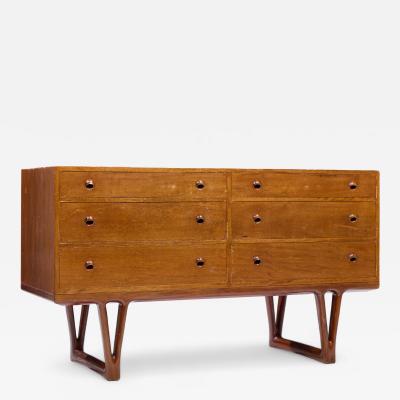 Helge Vestergaard Jensen Helge Vestergaard Jensen for Peder Pedersen Sculptural Danish 6 Drawer Dresser