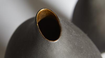 Helle Damkjaer Set of 3 Charcoal Vases by Helle Damkjaer 2016