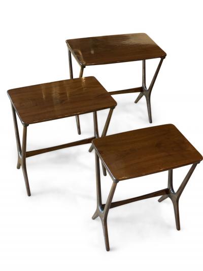 Heltborg Mobler Set of 3 Erling Torvits for Heltborg Mobler Danish Teak Nesting Tables