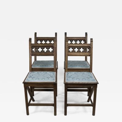Hendrik Petrus Berlage Dutch A Set of Four Gothic Revival Oak Side Chairs