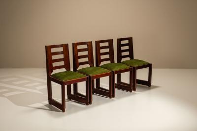 Hendrik Wouda Set of Four The Hague School Dining Room Chairs in the Style of Wouda