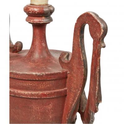 Hendrix Allardyce Neoclassical Silver Giltwood Painted Urn Form Table Lamps