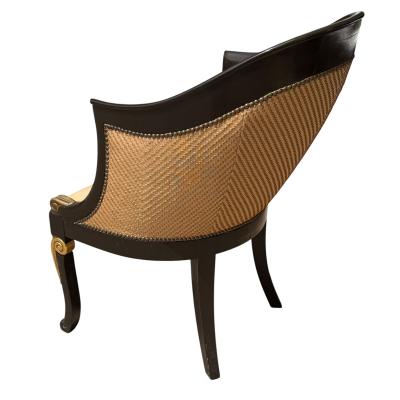 Hendrix Allardyce Regency Style Ebonized Giltwood Club Chair 1 of 2