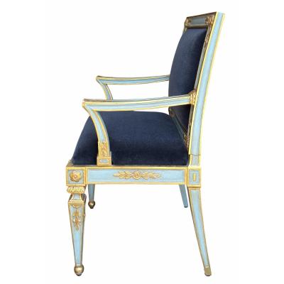 Hendrix Allardyce Venetian Style Armchair W Mohair 1 of 2 Available