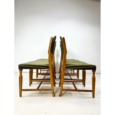 Henning Kjaernulf 1960s Set of 6 Dining Chairs by Henning Kjaernulf