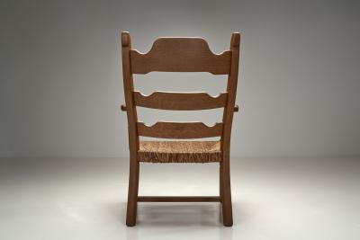 Henning Kjaernulf Armchair with Woven Seating in the manner of Henning Kj rnulf Denmark 1960s