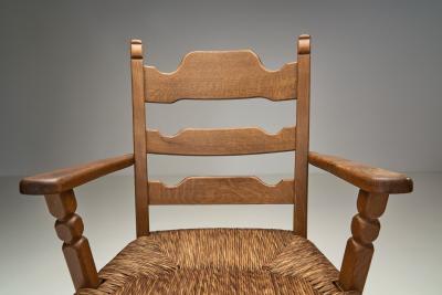 Henning Kjaernulf Armchair with Woven Seating in the manner of Henning Kj rnulf Denmark 1960s