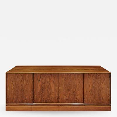 Henning Kjaernulf Credenza in Brazilian Rosewood with Inset Pulls 1960s Signed 