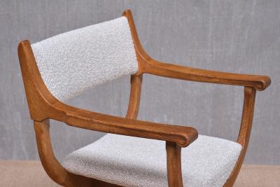 Henning Kjaernulf Henning Kj rnulf Kurul Armchair in Oak and Rubelli Boucl Denmark 1960s