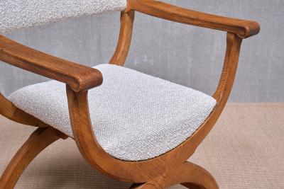 Henning Kjaernulf Henning Kj rnulf Kurul Armchair in Oak and Rubelli Boucl Denmark 1960s