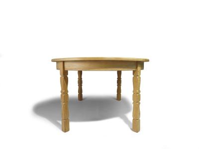 Henning Kjaernulf Henning Kj rnulf Scandinavian Solid White Oak Round Dining Table with Leaves