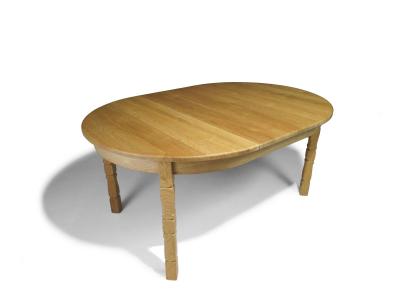 Henning Kjaernulf Henning Kj rnulf Scandinavian Solid White Oak Round Dining Table with Leaves