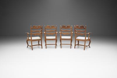 Henning Kjaernulf Henning Kj rnulf Set of Four Oak Dining Chairs Denmark 1960s