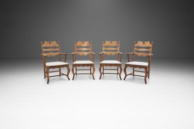 Henning Kjaernulf Henning Kj rnulf Set of Four Oak Dining Chairs Denmark 1960s