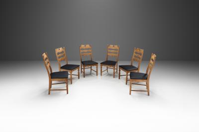 Henning Kjaernulf Henning Kj rnulf Set of Six Oak Dining Chairs for EG M bler Denmark 1960s
