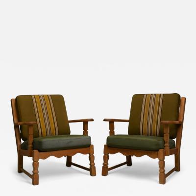 Henning Kjaernulf Henning Kjaernulf Danish Modern Oak Fabric Denmark 1940s