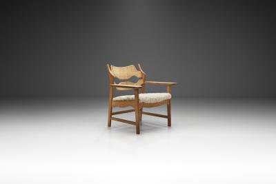 Henning Kjaernulf Henning Kjaernulf Razorblade Armchair with Sheepskin Denmark 1960s