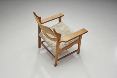 Henning Kjaernulf Henning Kjaernulf Razorblade Armchair with Sheepskin Denmark 1960s