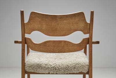 Henning Kjaernulf Henning Kjaernulf Razorblade Armchair with Sheepskin Denmark 1960s