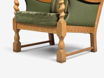 Henning Kjaernulf Henning Kjaernulf Style Lounge Chairs Oak Fabric Denmark 1970s