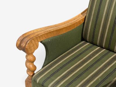 Henning Kjaernulf Henning Kjaernulf Style Lounge Chairs Oak Fabric Denmark 1970s