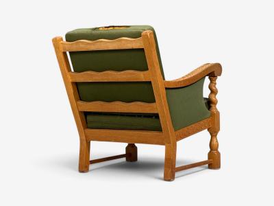 Henning Kjaernulf Henning Kjaernulf Style Lounge Chairs Oak Fabric Denmark 1970s