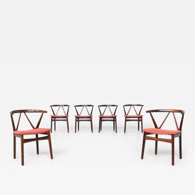 Henning Kjaernulf Henning Kjaernulf dining chairs 255 in rosewood Bruno Hansen Denmark 1960