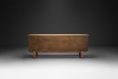 Henning Kjaernulf Oak Sideboard with Geometric Detailings by Henning Kjaernulf Denmark 1960s
