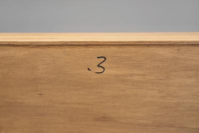 Henning Kjaernulf Oak Sideboard with Geometric Detailings by Henning Kjaernulf Denmark 1960s
