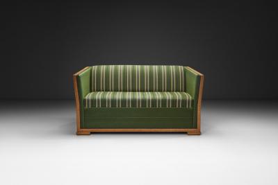 Henning Kjaernulf Oak Two Seater Sofa in the manner of Henning Kj rnulf Denmark Mid 20th Century
