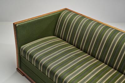Henning Kjaernulf Oak Two Seater Sofa in the manner of Henning Kj rnulf Denmark Mid 20th Century