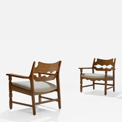 Henning Kjaernulf Pair of Henning Kj rnulf Razorblade Armchairs Denmark 1960s