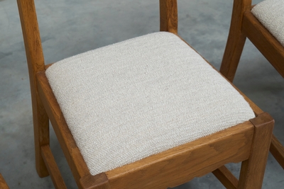 Henning Kjaernulf Set of 4 Henning Kj rnulf Style Razorblade Chairs in Solid Oak and Wool 1960s