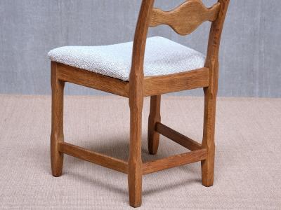 Henning Kjaernulf Set of 6 Henning Kj rnulf Dining Chairs Oak and Rubelli Boucl Denmark 1960s