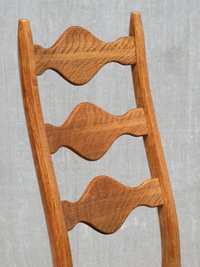 Henning Kjaernulf Set of 6 Henning Kj rnulf Dining Chairs in Oak and Pierre Frey Tweed 1960s