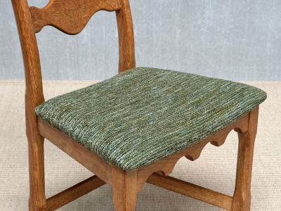 Henning Kjaernulf Set of 6 Henning Kj rnulf Dining Chairs in Oak and Pierre Frey Tweed 1960s
