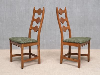 Henning Kjaernulf Set of 6 Henning Kj rnulf Dining Chairs in Oak and Pierre Frey Tweed 1960s